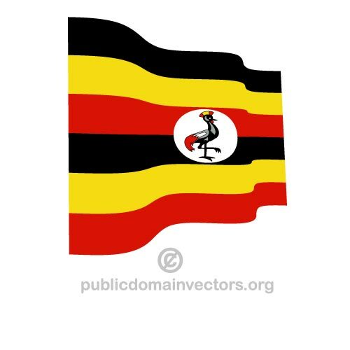 Melambai-lambaikan bendera Uganda