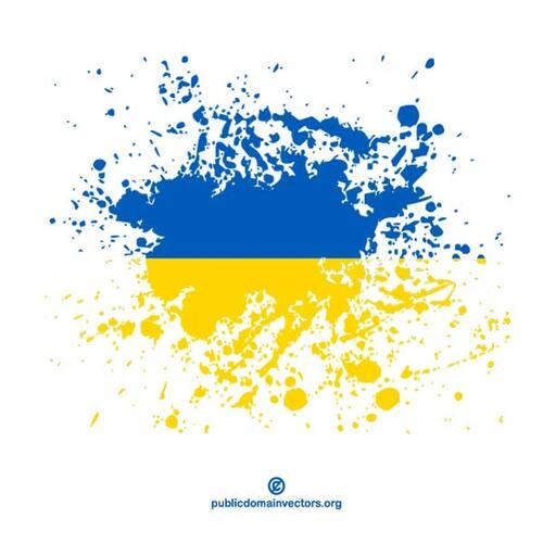 Salpicón de tinta con la bandera de Ucrania