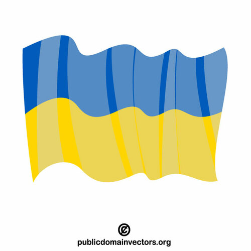 Bandera nacional de Ucrania ondeando