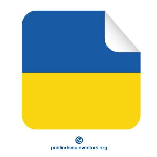 Etiqueta engomada con bandera de Ucrania