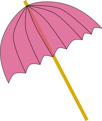 夏のピンクの傘のベクトル図