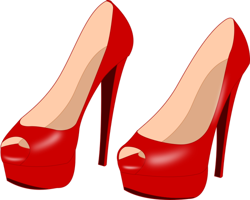 चमकदार लाल stilettos