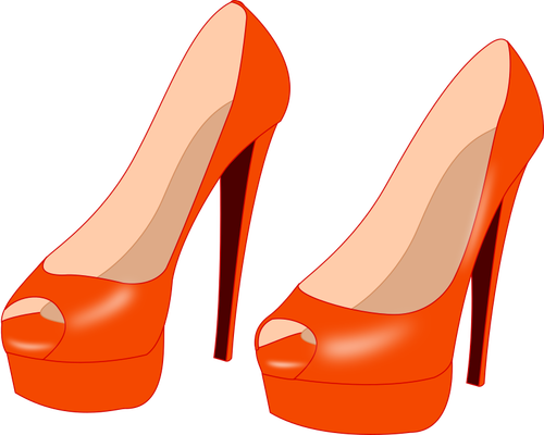 Oransje høye hæler