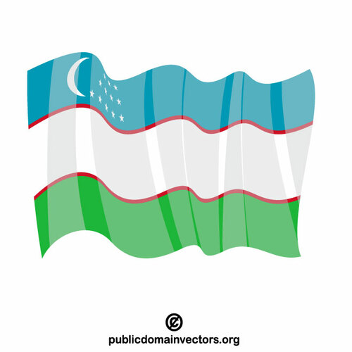 Oezbekistan zwaaiende vlag