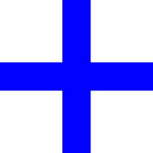 Blaue griechisches Kreuz