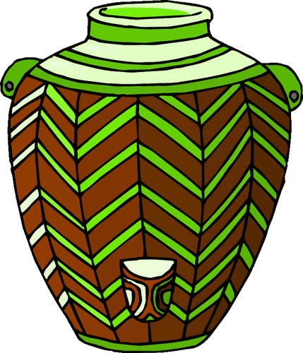 Brun og grønn potten