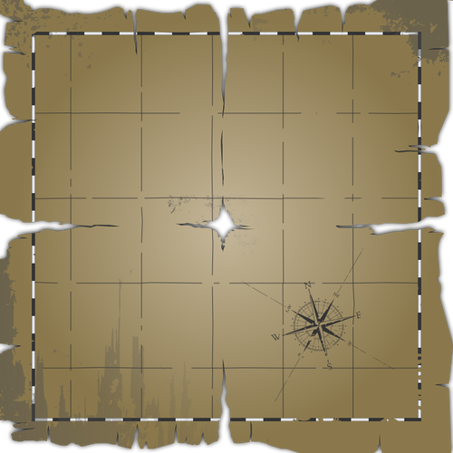 Gráficos vectoriales de viejo mapa en blanco