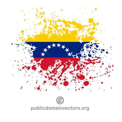 Hujan rintik-rintik tinta dengan bendera Venezuela