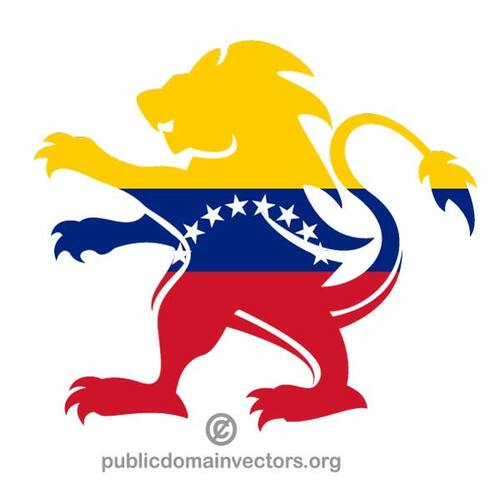 वेनेजुएला का ध्वज शेर आकृति के अंदर