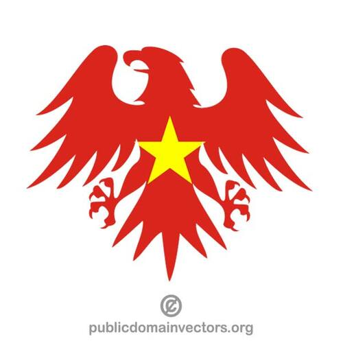 Heraldisk örn med flagga i Vietnam