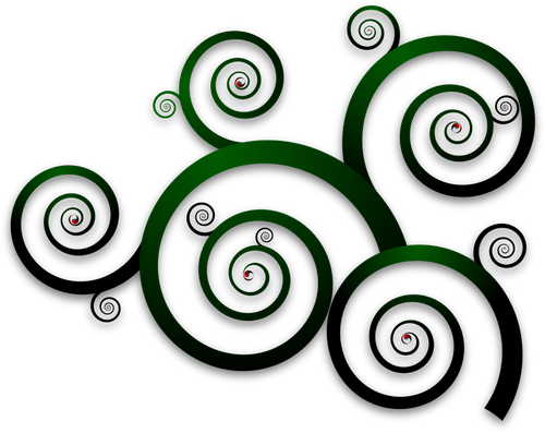 Pola bergelombang spiral dengan gambar vektor bayangan