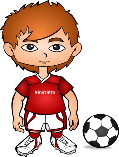 Vector Illustrasjon av tegneserie fotballspiller