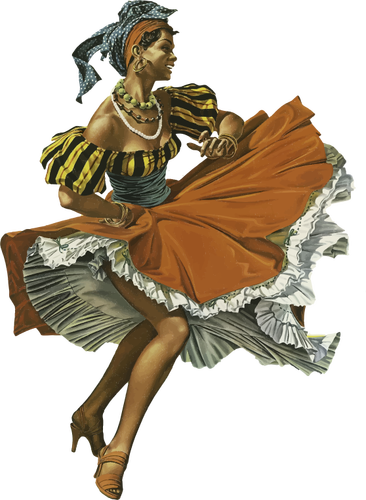 Vintage Caribische dansende vrouw