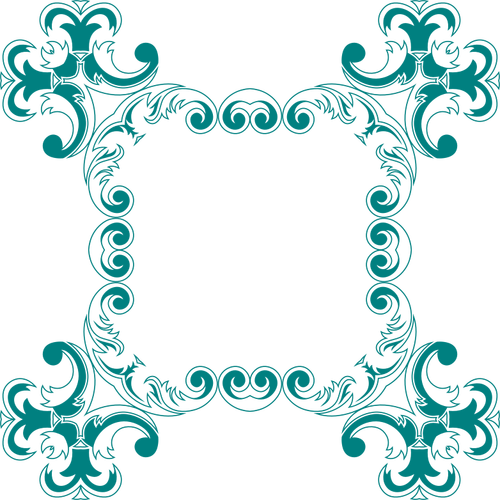 Bordure carré fleurie verte