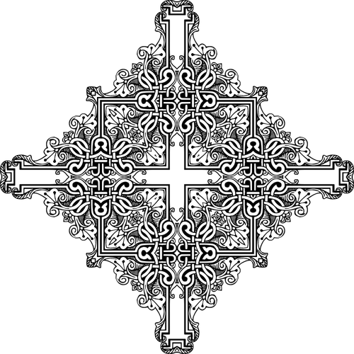 Винтажный симметричный рамный крест