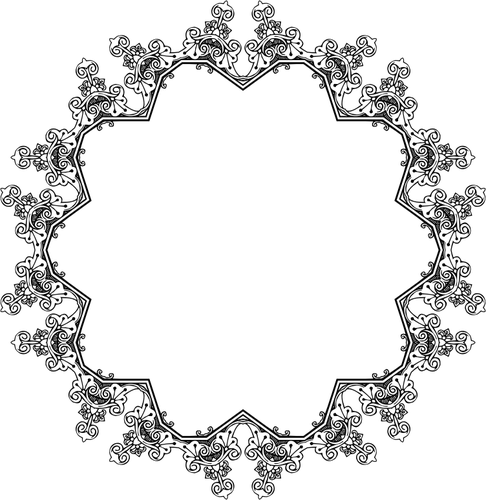 Illustrazione vettoriale cornice floreale rotonda
