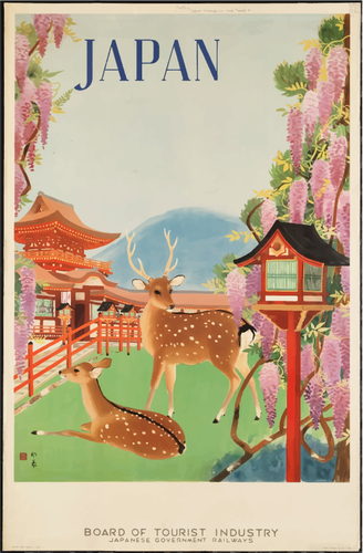 Cartel viaje japonés