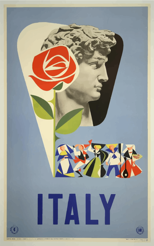 ملصق السفر الإيطالية خمر