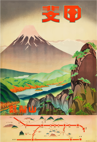 Vintage affisch för främjande av Japan