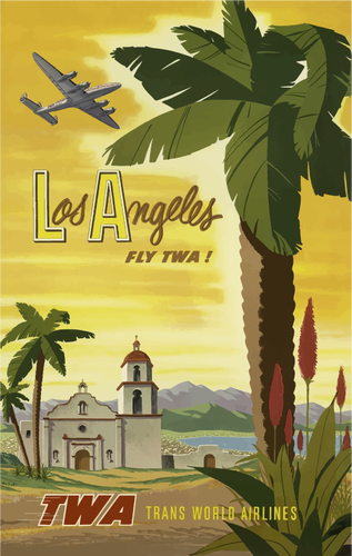 Vintage affisch av Los Angeles