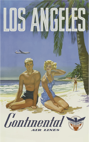 Poster di viaggio vintage per Los Angeles