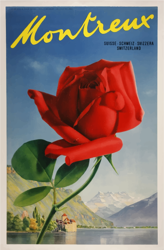 वेक्टर स्विस विंटेज यात्रा पोस्टर का चित्रण
