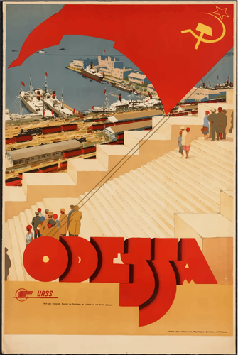 Travel affisch i Odessa, Ukraina