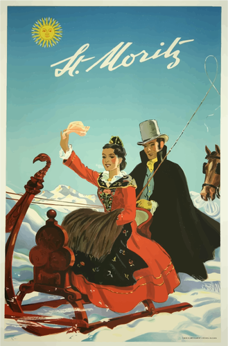 Afbeelding van St. Moritz reizen poster