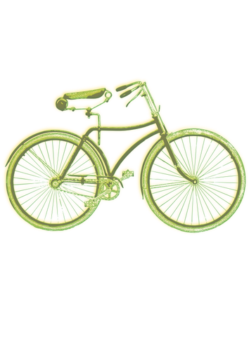 Зеленый винтажный велосипед