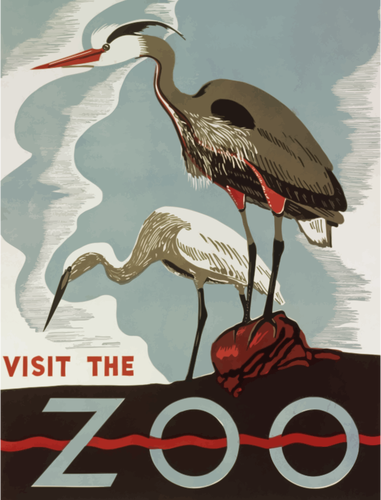 Gambar vektor poster Zoo