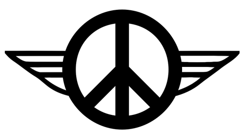 Ailes de silhouette de paix vector clipart