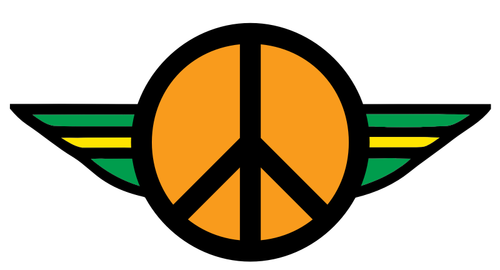 Asas de cor de paz vetor clip-art