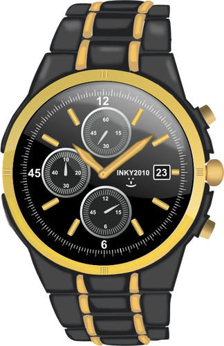 Vectorillustratie van arm horloge met chronograaf