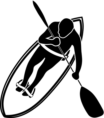 Waveski sportovní ikona vektorové kreslení