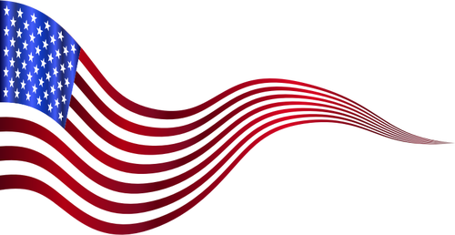 Ondulado EUA bandeira Banner Clip-Art