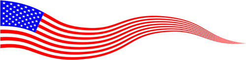 물결 모양 미국 깃발 배너