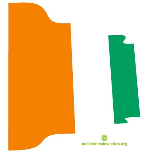 Ondulado bandeira da costa do Marfim