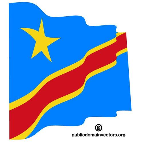 Vågig flagga demokratiska republiken Kongo