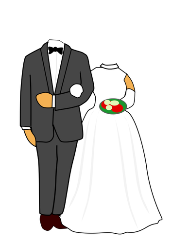 Ilustração do casal casamento sem cabeça