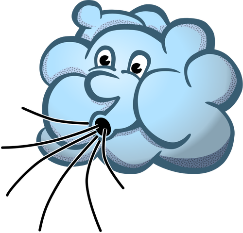 Grafika wektorowa niebieski Mr wiatr chmury