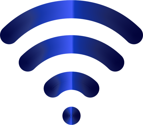 Blue wireless signal icon