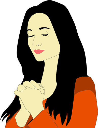 여자 기도하는 그림