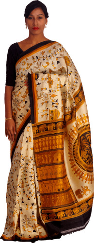 Vrouw in kleurrijke sari