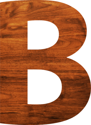Alfabeto de textura de madeira B