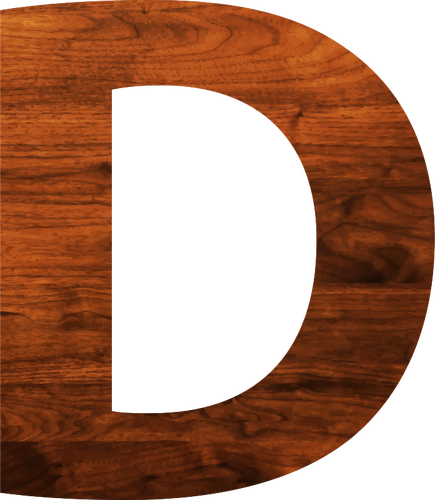 Alfabeto de madera de la textura D
