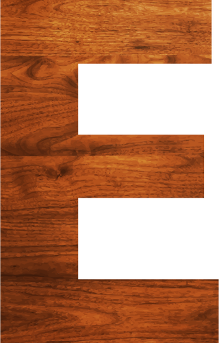 Alfabeto de madera de la textura E