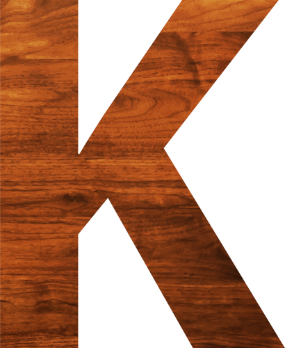 Alfabeto de madera de la textura K
