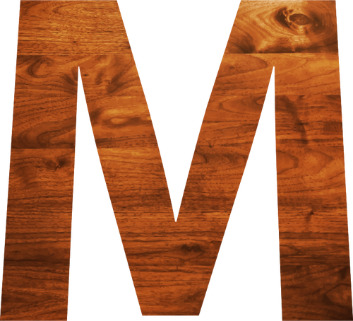 الخشب الملمس الأبجدية M