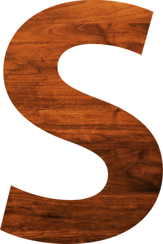 Litera S în textura din lemn