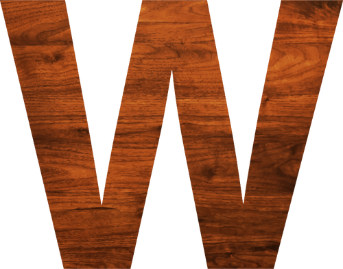 Textura de madera en alfabeto W